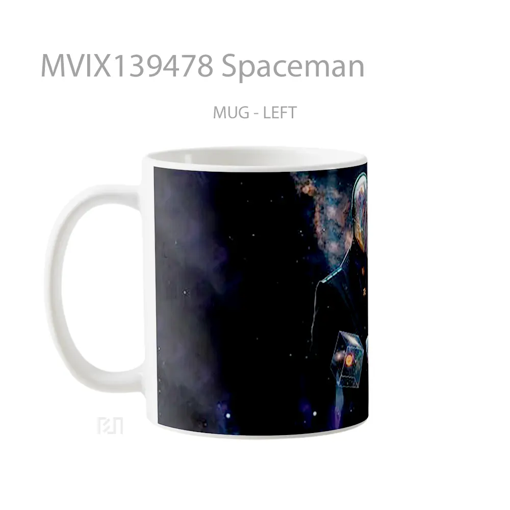 Mug Spaceman Gelas Keramik Unik - All-side / Desain