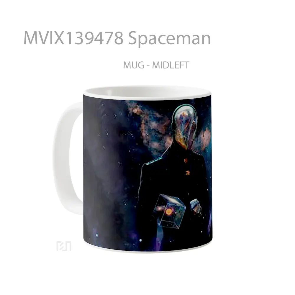 Mug Spaceman Gelas Keramik Unik - All-side / Desain