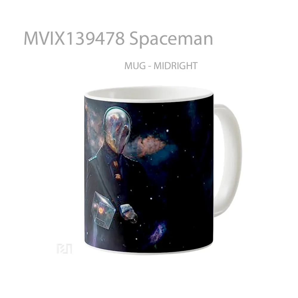 Mug Spaceman Gelas Keramik Unik - All-side / Desain