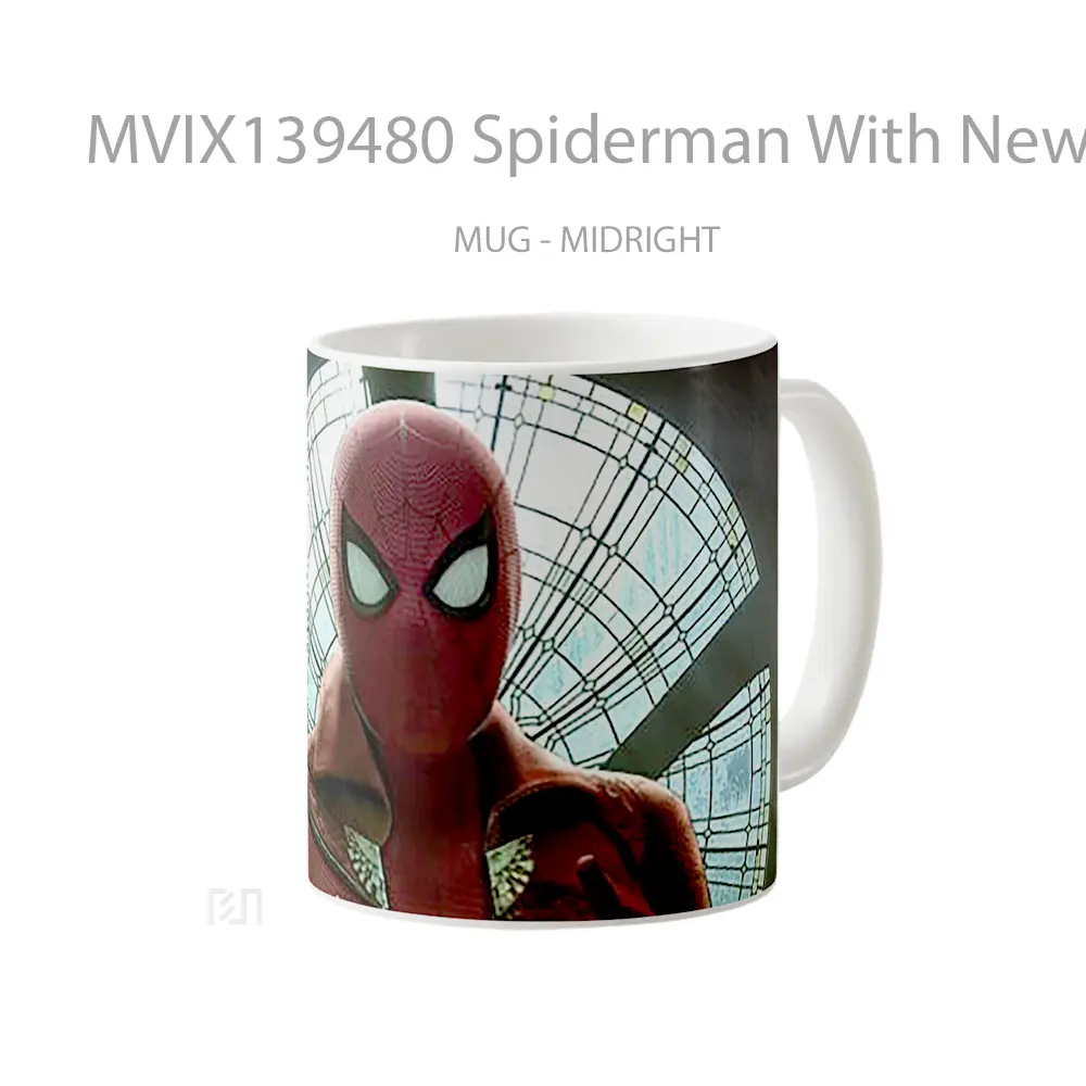 Mug Spiderman With New Suit V2 Gelas Superhero - All-side / Desain