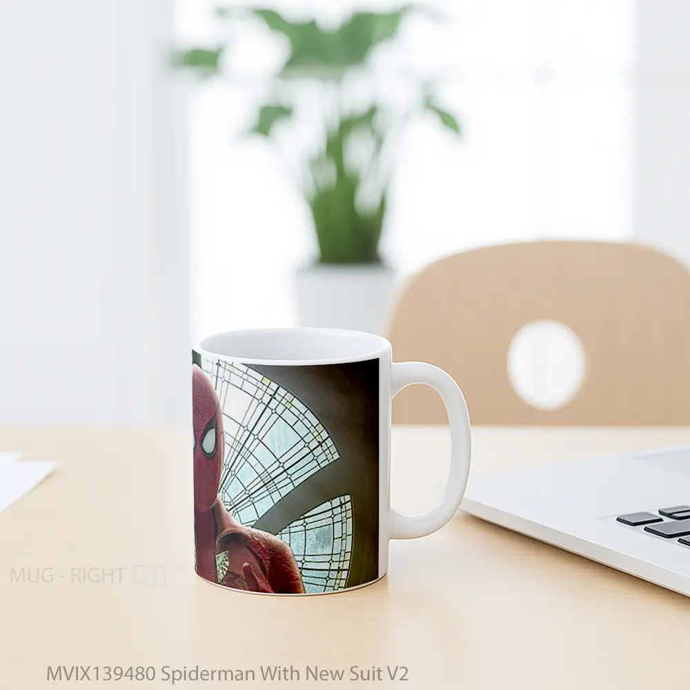 Mug Spiderman With New Suit V2 Gelas Superhero - All-side / Desain