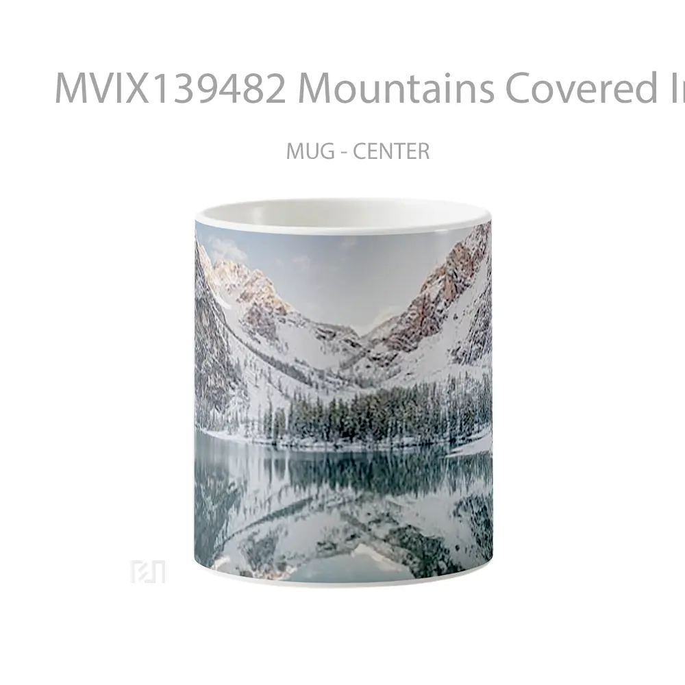 Mug Mountains Covered In Snow V2 Gelas Pemandangan Alam