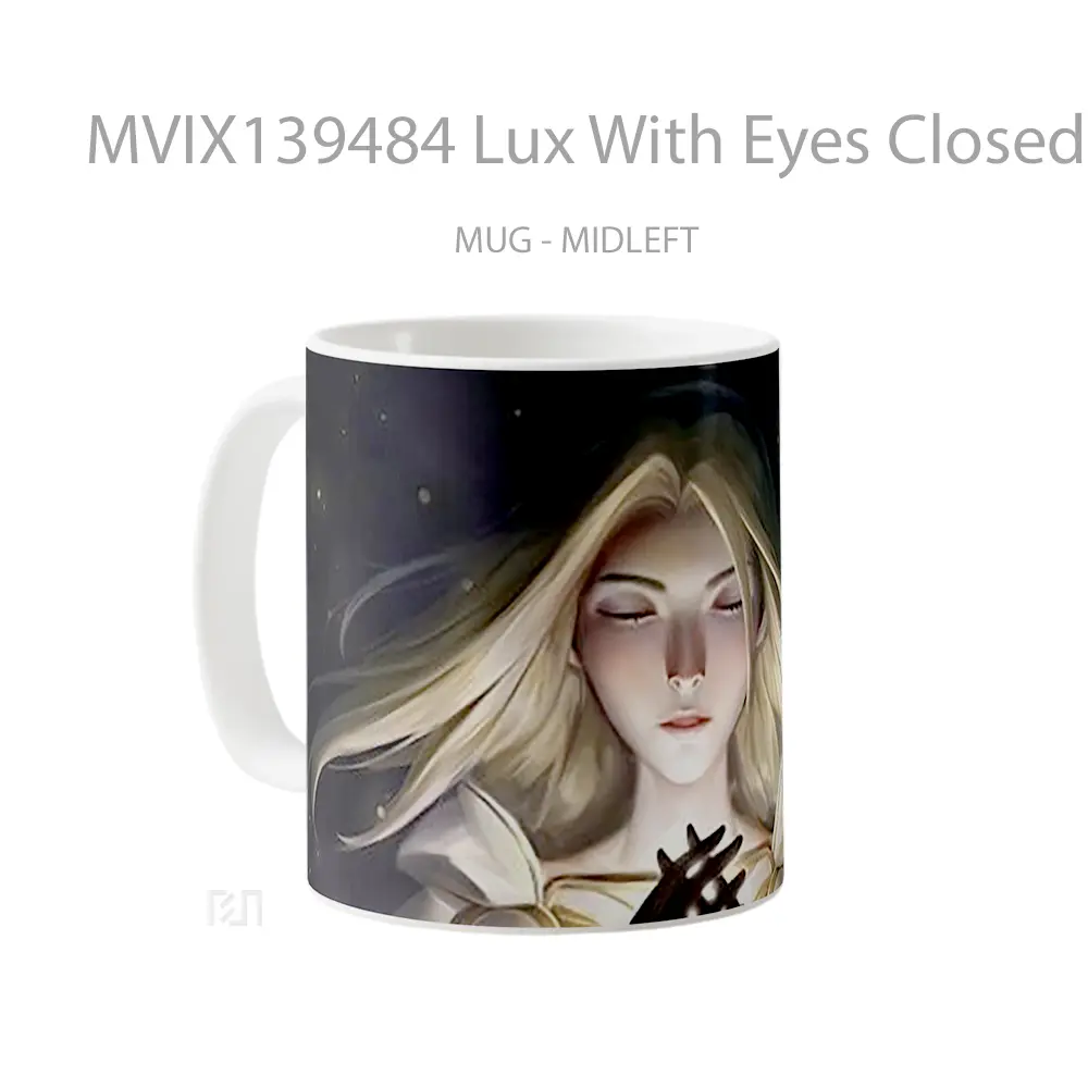 Mug Lux With Eyes Closed From League Of Legends Cangkir Gamer - All-side / Desain