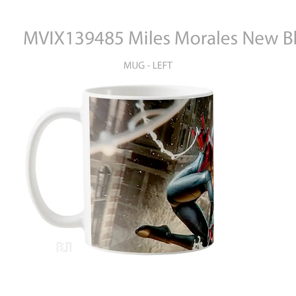 Mug Miles Morales New Black Suit Fanart Gelas Keramik Unik - All-side / Desain