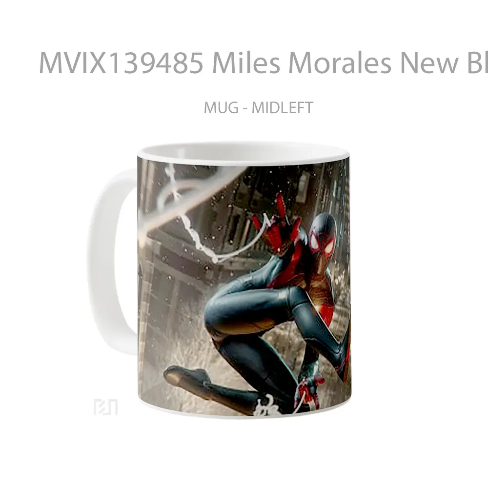 Mug Miles Morales New Black Suit Fanart Gelas Keramik Unik - All-side / Desain