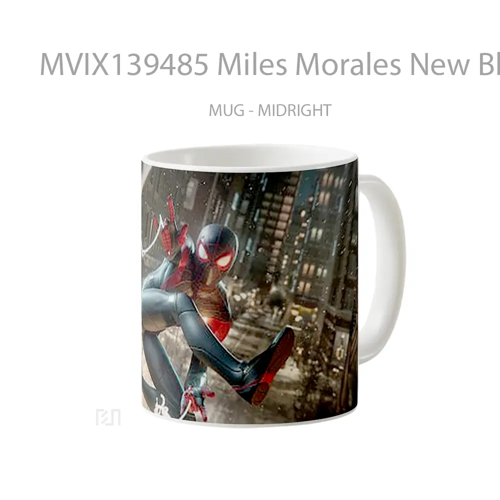 Mug Miles Morales New Black Suit Fanart Gelas Keramik Unik - All-side / Desain