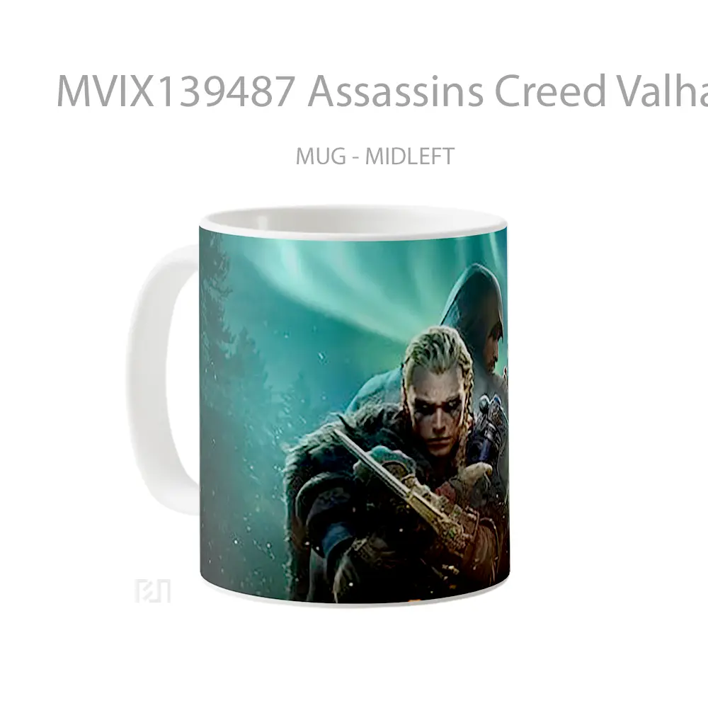 Mug Assassins Creed Valhalla 2020 Game Cangkir Gamer - All-side / Desain