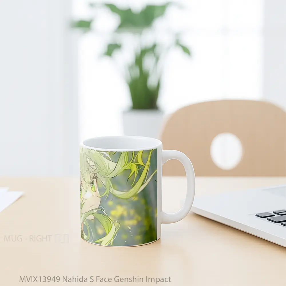 Mug Nahida S Face Genshin Impact Cangkir Gamer - All-side / Desain