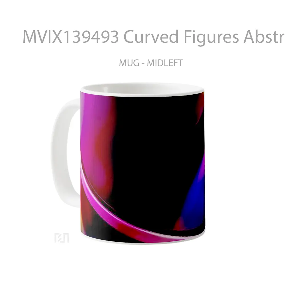 Mug Curved Figures Abstract Gelas Seni Modern - All-side / Desain