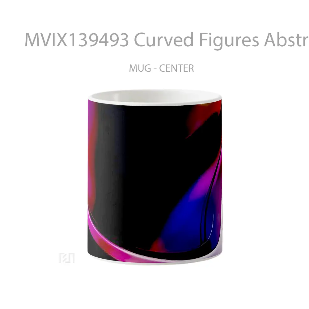 Mug Curved Figures Abstract Gelas Seni Modern