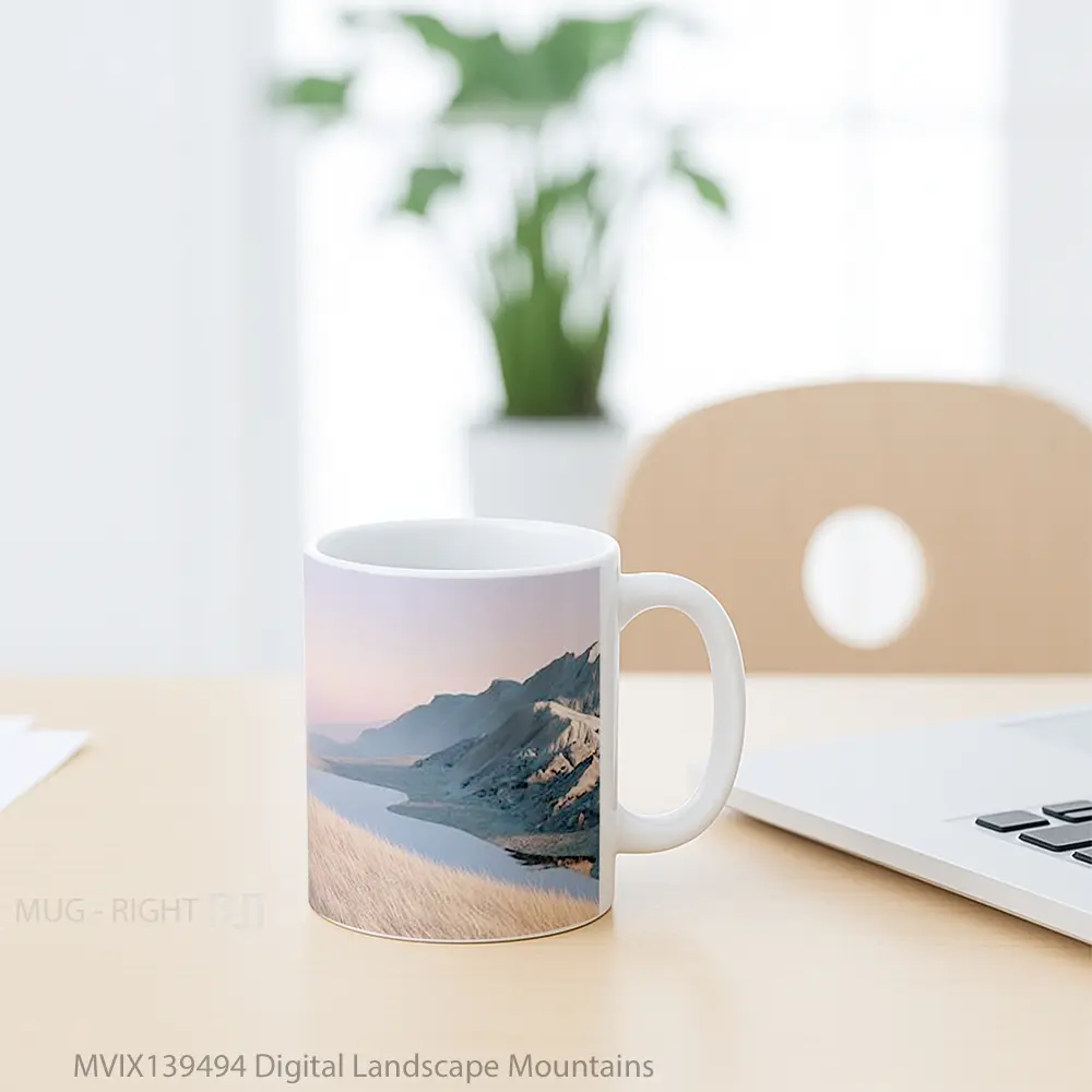 Mug Digital Landscape Mountains Gelas Pemandangan Alam - All-side / Desain