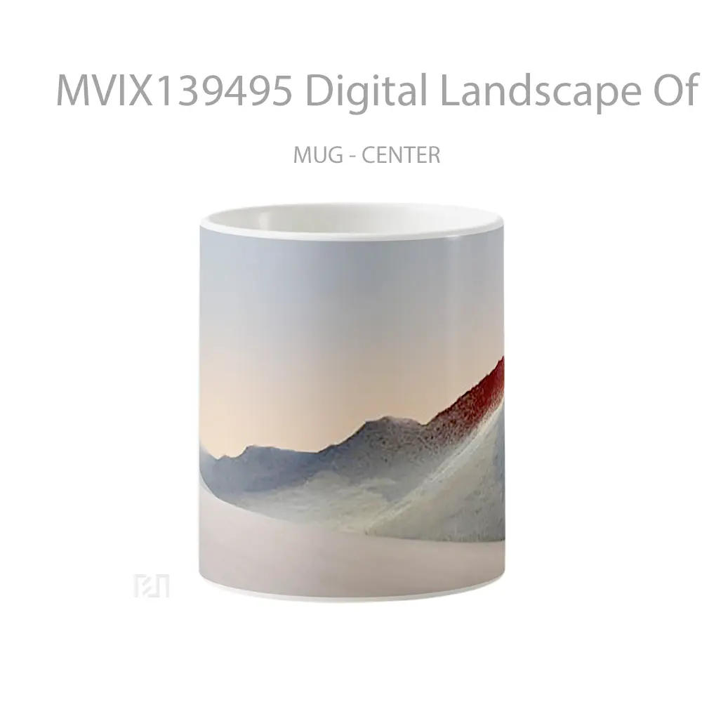 Mug Digital Landscape Of Desertic Mountains Gelas Pemandangan Alam