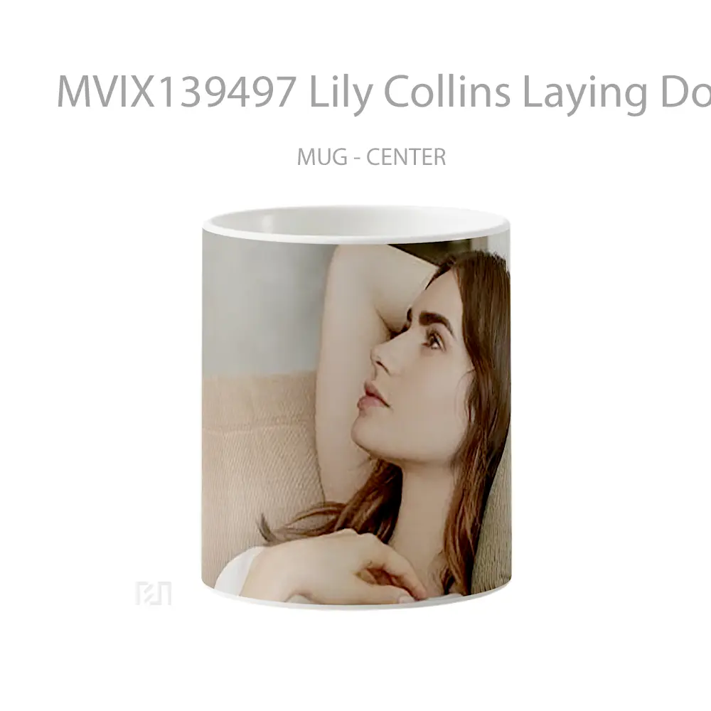 Mug Lily Collins Laying Down Gelas Keramik Unik