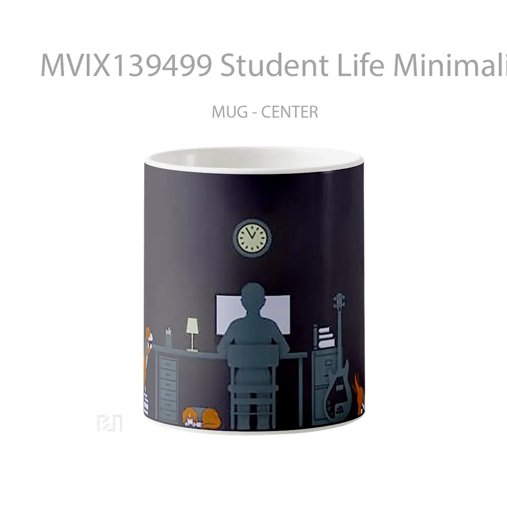 Mug Student Life Minimalist Style Gelas Seni Modern