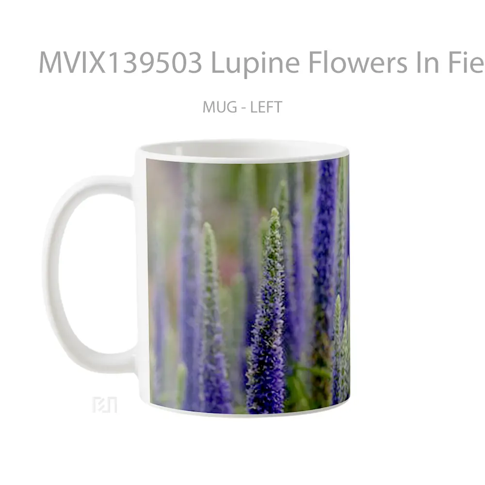 Mug Lupine Flowers In Field Gelas Pemandangan Alam - All-side / Desain