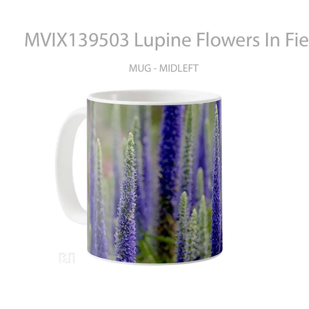 Mug Lupine Flowers In Field Gelas Pemandangan Alam - All-side / Desain