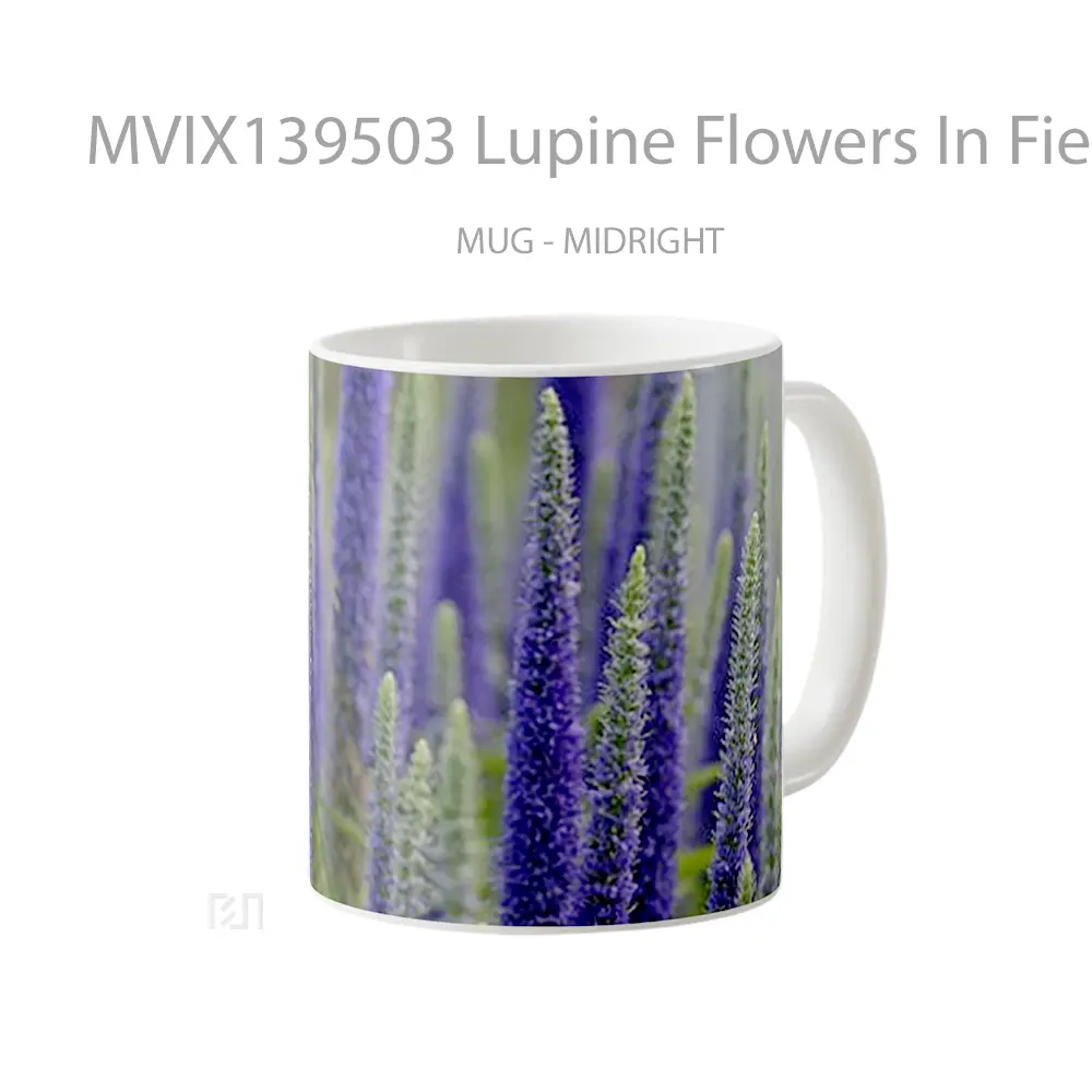 Mug Lupine Flowers In Field Gelas Pemandangan Alam - All-side / Desain