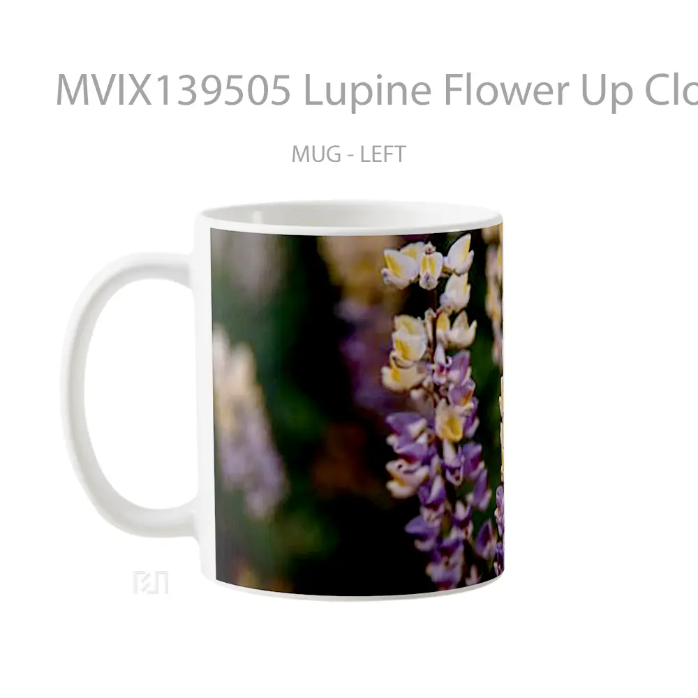 Mug Lupine Flower Up Close Gelas Pemandangan Alam - All-side / Desain