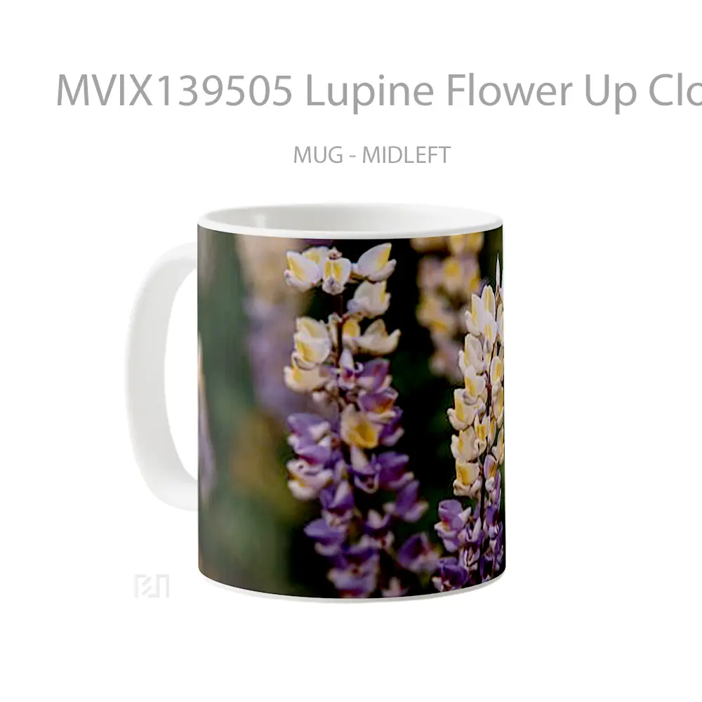 Mug Lupine Flower Up Close Gelas Pemandangan Alam - All-side / Desain
