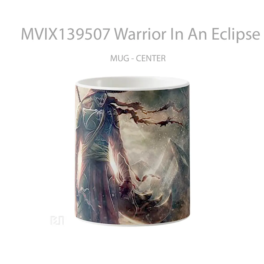Mug Warrior In An Eclipse Gelas Keramik Unik