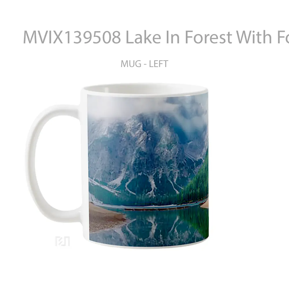 Mug Lake In Forest With Fog Gelas Pemandangan Alam - All-side / Desain