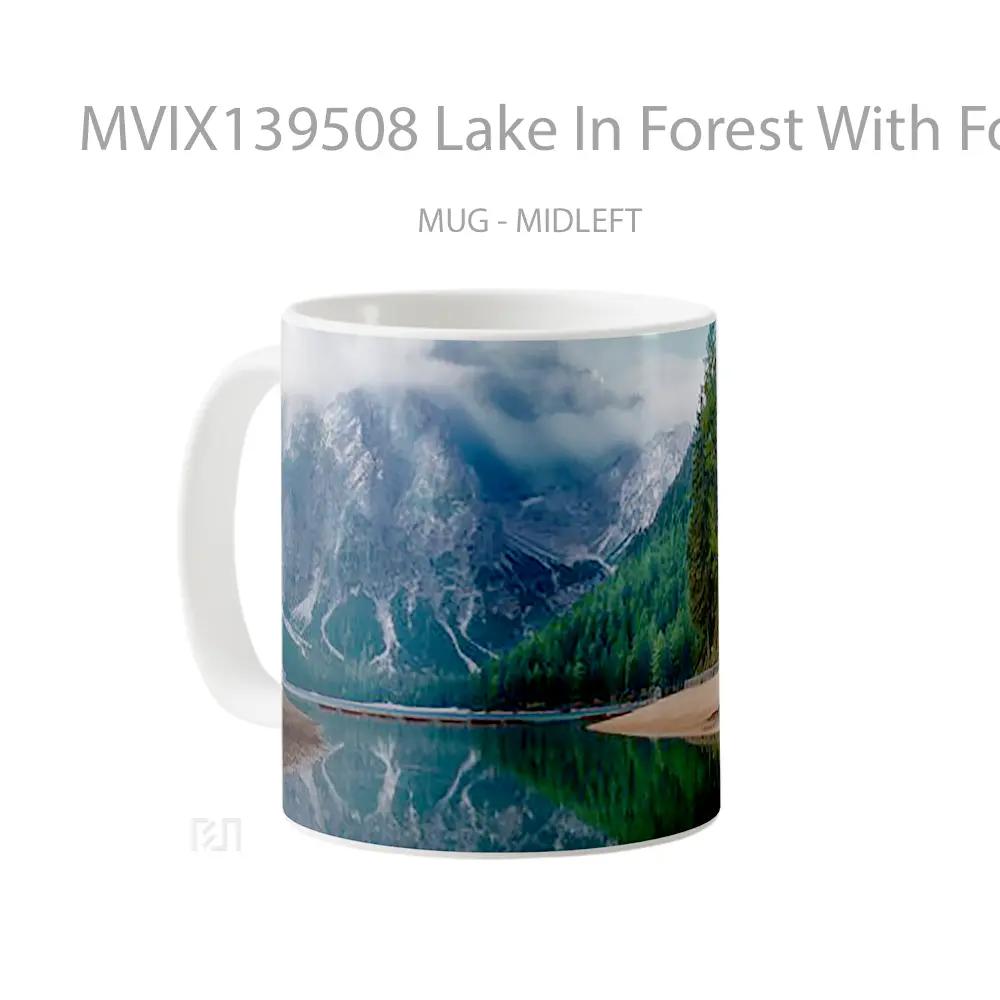 Mug Lake In Forest With Fog Gelas Pemandangan Alam - All-side / Desain