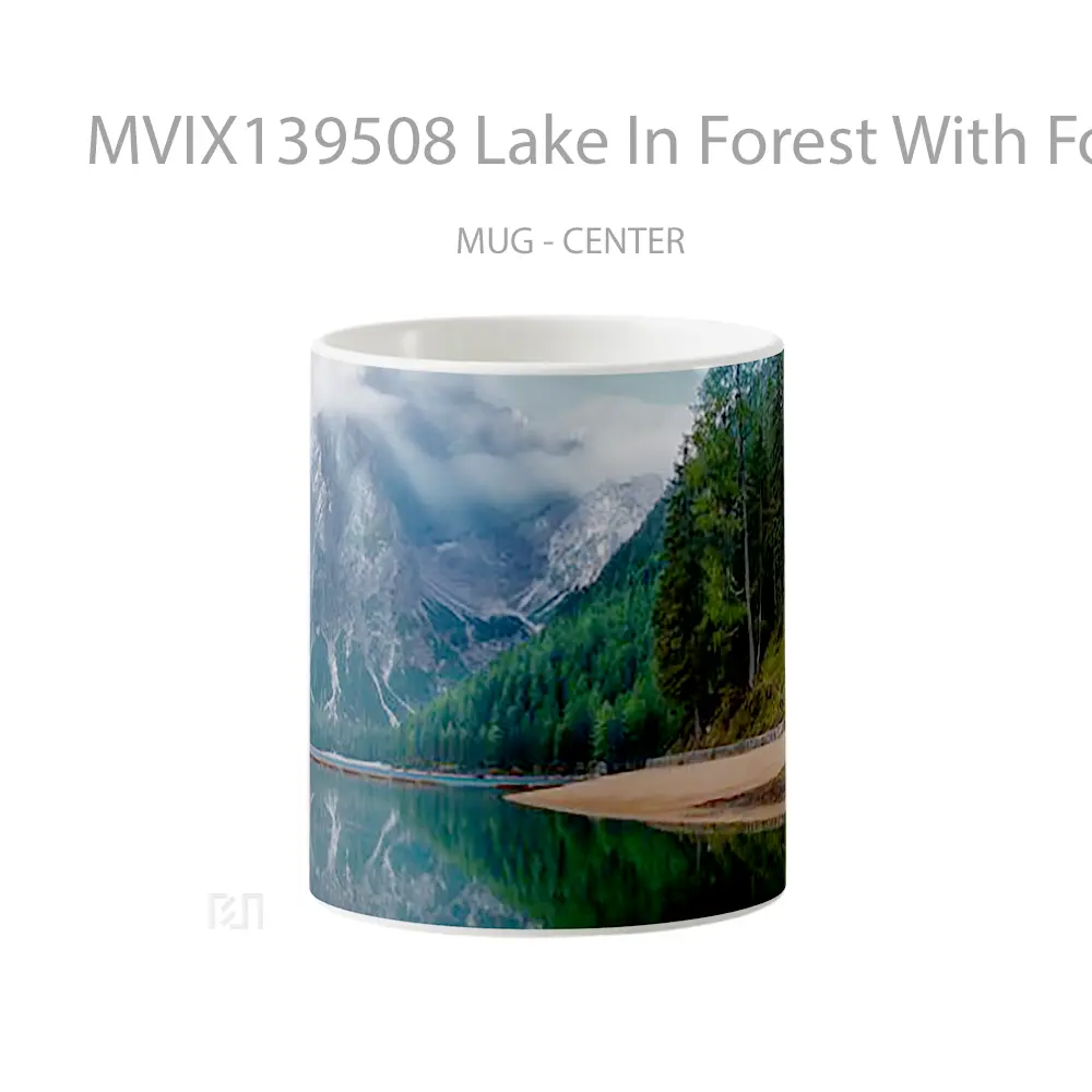 Mug Lake In Forest With Fog Gelas Pemandangan Alam