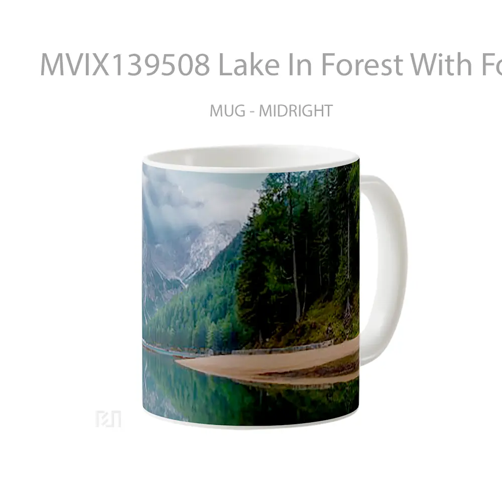 Mug Lake In Forest With Fog Gelas Pemandangan Alam - All-side / Desain