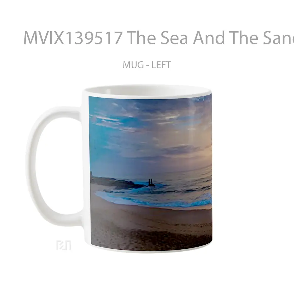 Mug The Sea And The Sand At Sunset Gelas Pemandangan Alam - All-side / Desain