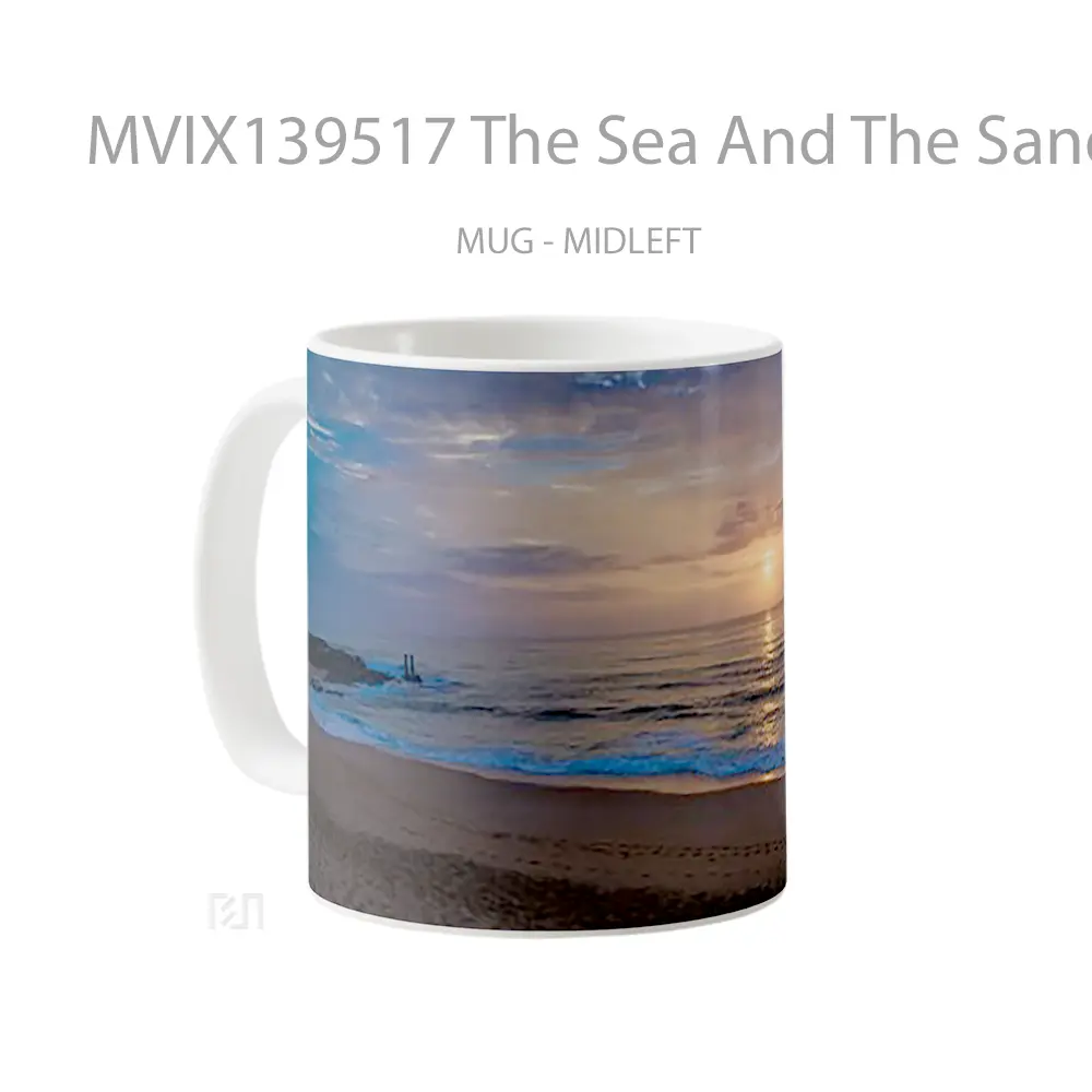 Mug The Sea And The Sand At Sunset Gelas Pemandangan Alam - All-side / Desain