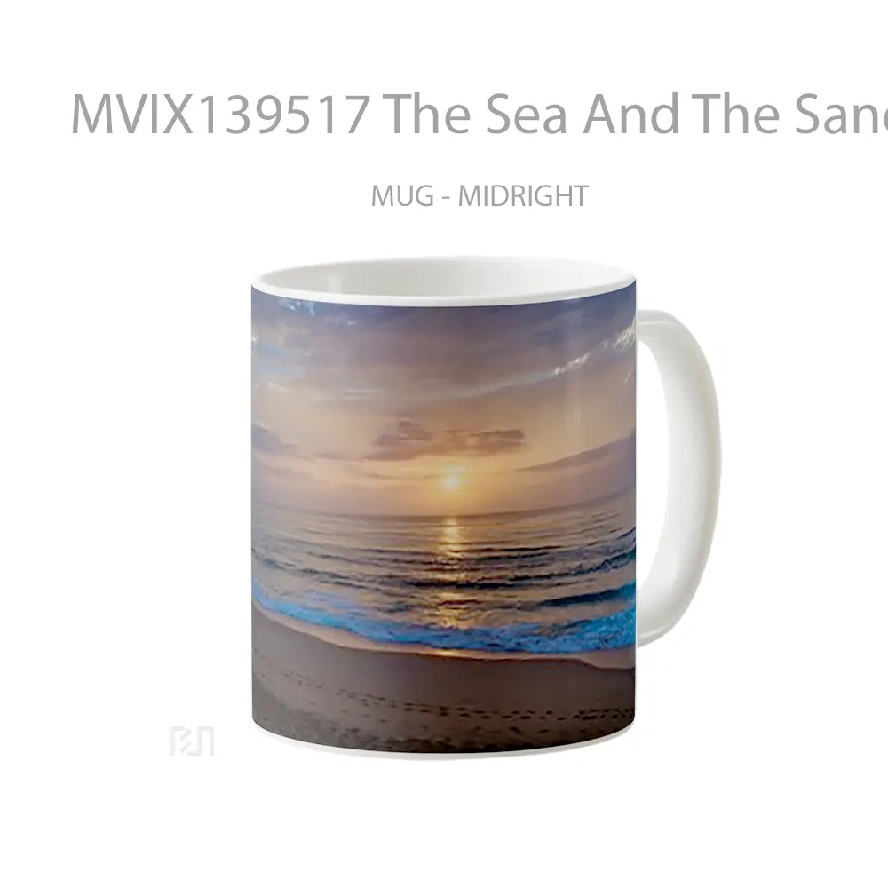 Mug The Sea And The Sand At Sunset Gelas Pemandangan Alam - All-side / Desain
