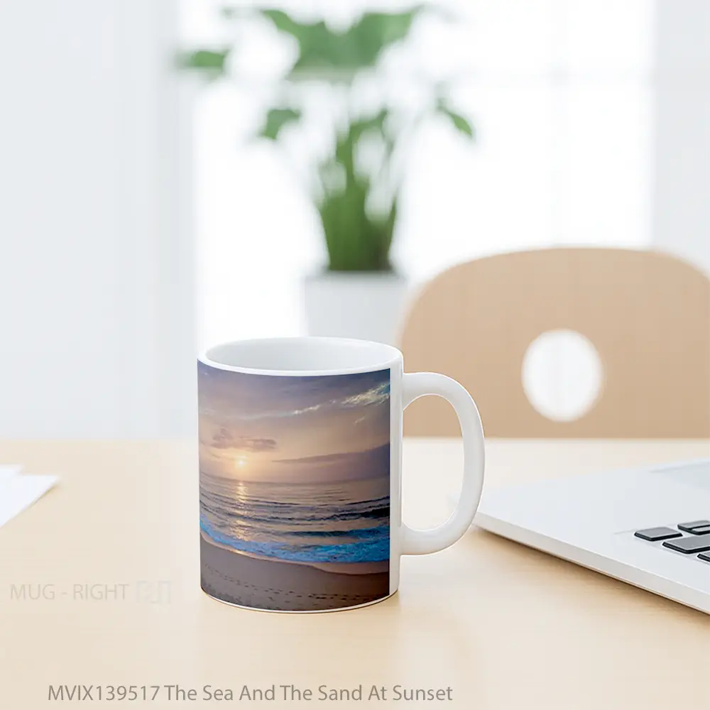 Mug The Sea And The Sand At Sunset Gelas Pemandangan Alam - All-side / Desain