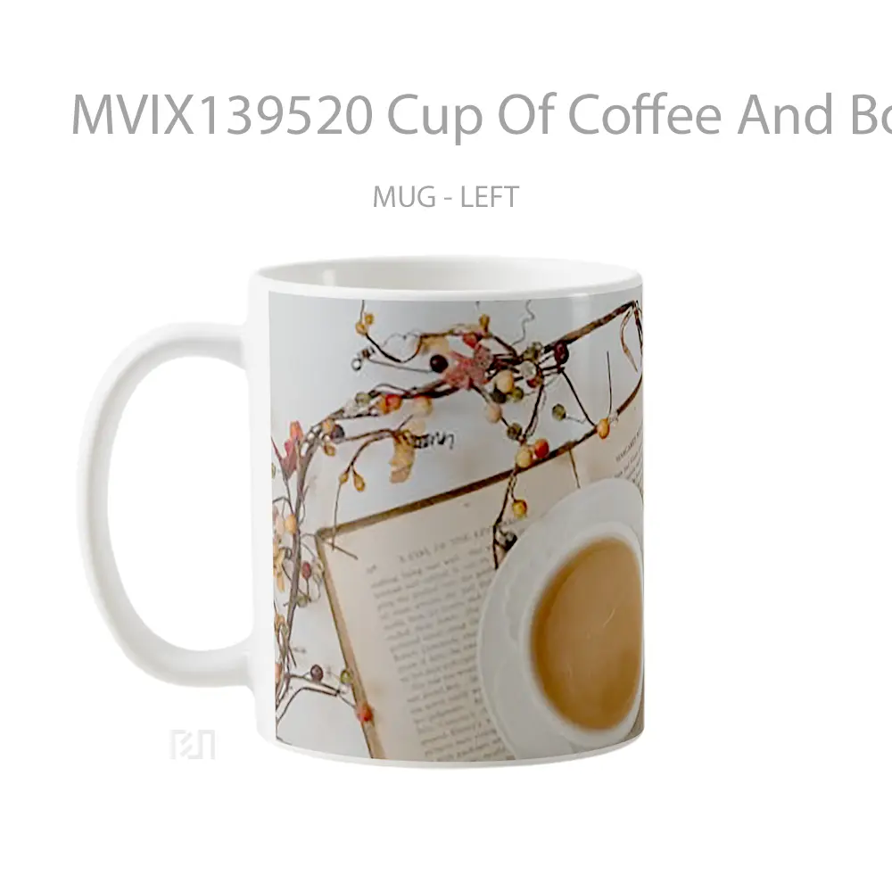 Mug Cup Of Coffee And Book Cangkir Kopi - All-side / Desain