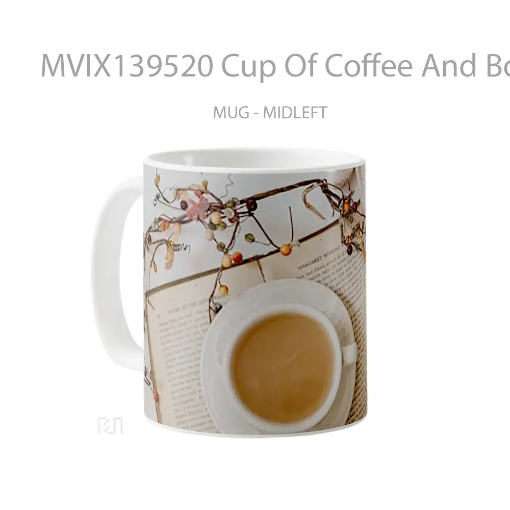 Mug Cup Of Coffee And Book Cangkir Kopi - All-side / Desain