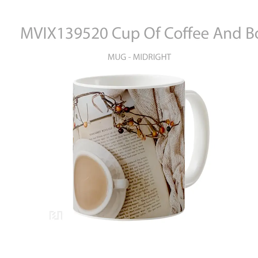 Mug Cup Of Coffee And Book Cangkir Kopi - All-side / Desain