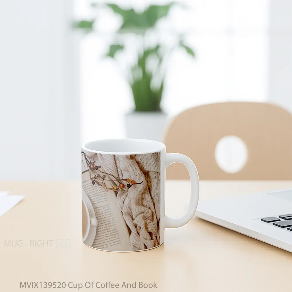 Mug Cup Of Coffee And Book Cangkir Kopi - All-side / Desain
