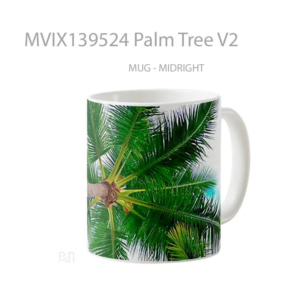 Mug Palm Tree V2 Gelas Pemandangan Alam - All-side / Desain
