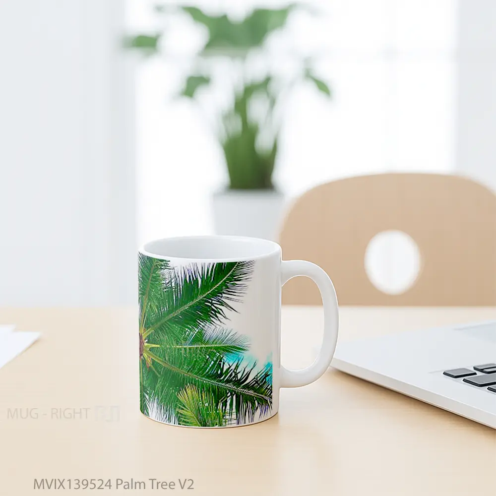 Mug Palm Tree V2 Gelas Pemandangan Alam - All-side / Desain