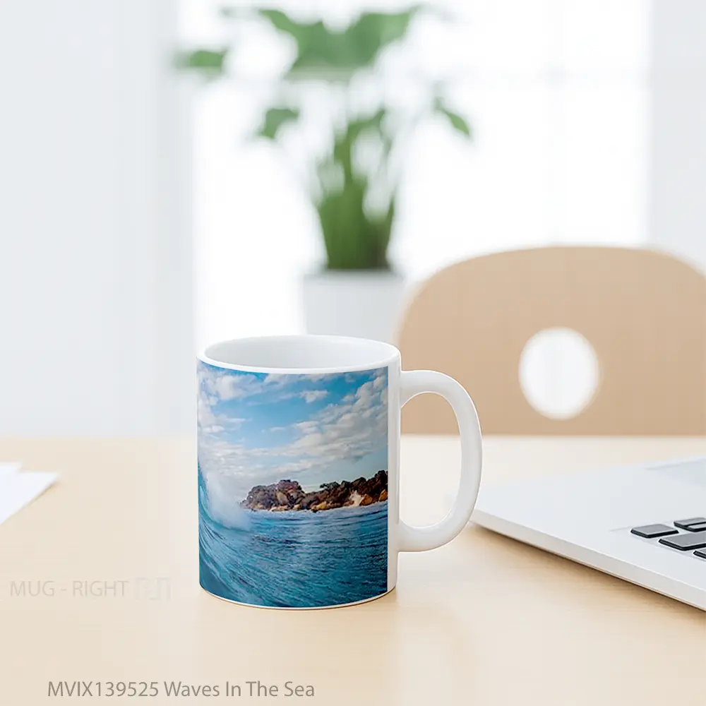 Mug Waves In The Sea Gelas Pemandangan Alam - All-side / Desain