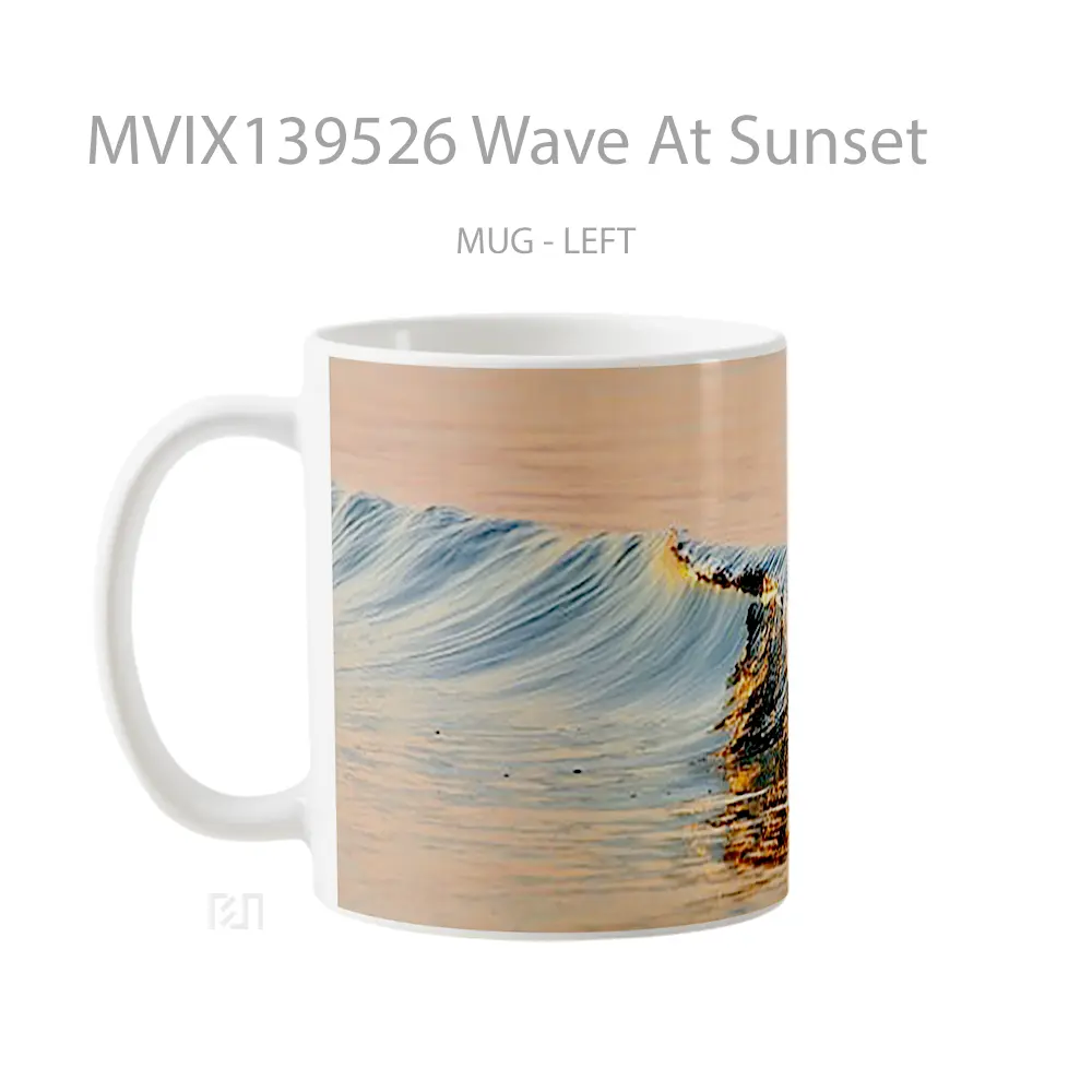Mug Wave At Sunset Gelas Pemandangan Alam - All-side / Desain