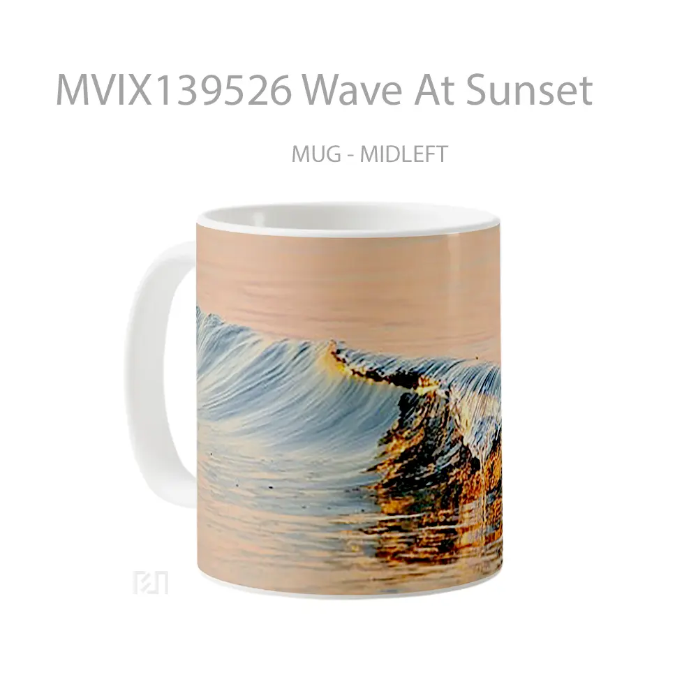 Mug Wave At Sunset Gelas Pemandangan Alam - All-side / Desain