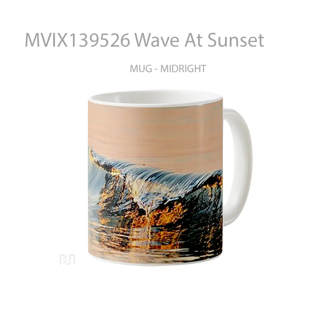 Mug Wave At Sunset Gelas Pemandangan Alam - All-side / Desain