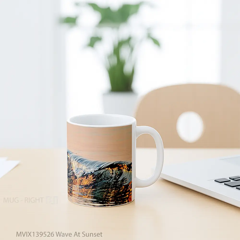 Mug Wave At Sunset Gelas Pemandangan Alam - All-side / Desain