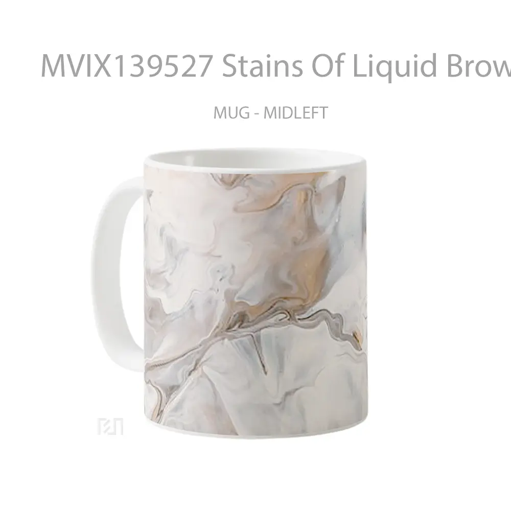 Mug Stains Of Liquid Brown And White Paint Gelas Keramik Unik - All-side / Desain
