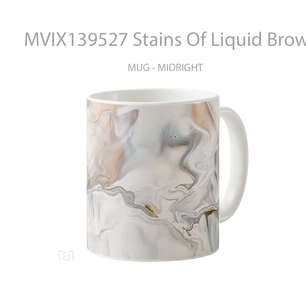 Mug Stains Of Liquid Brown And White Paint Gelas Keramik Unik - All-side / Desain