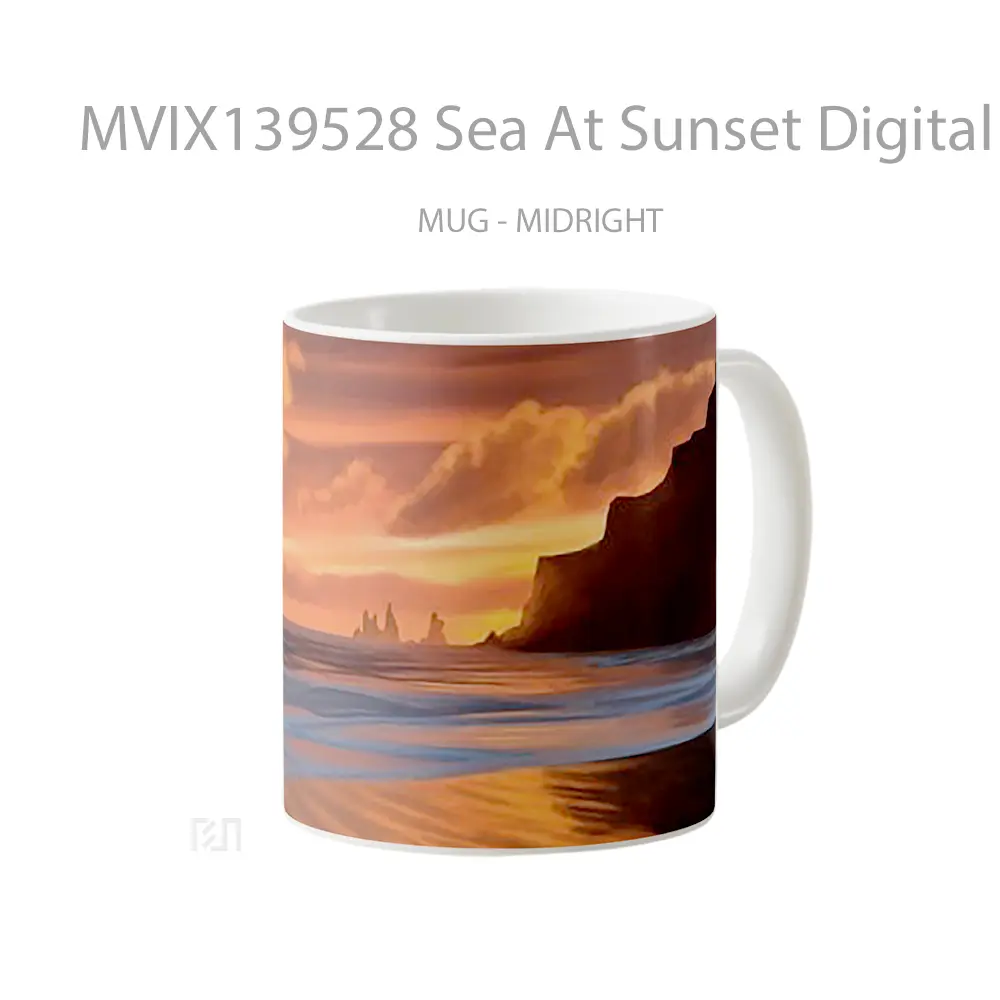 Mug Sea At Sunset Digital Art Gelas Pemandangan Alam - All-side / Desain