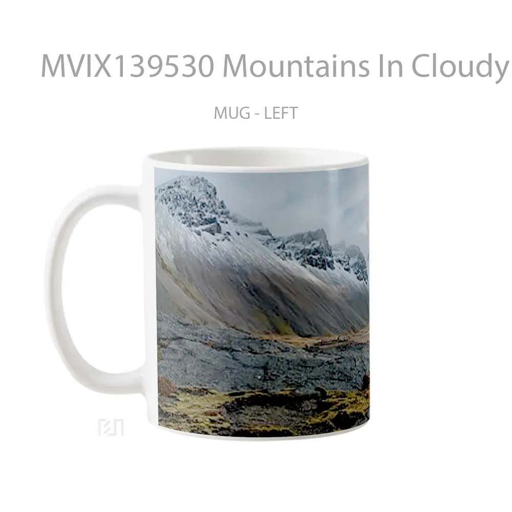 Mug Mountains In Cloudy Lanscape Gelas Pemandangan Alam - All-side / Desain