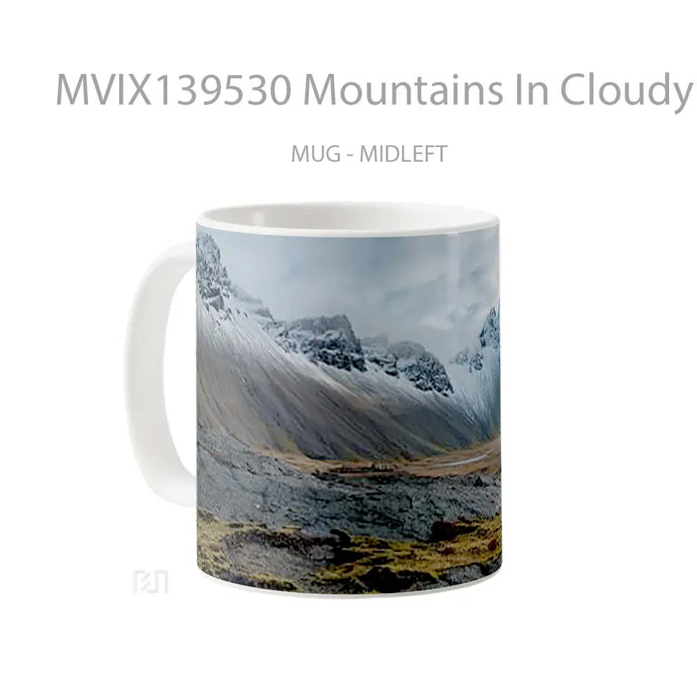Mug Mountains In Cloudy Lanscape Gelas Pemandangan Alam - All-side / Desain