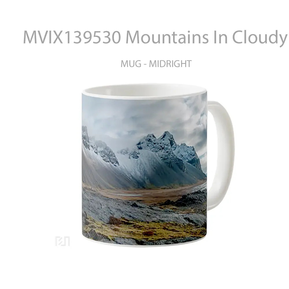 Mug Mountains In Cloudy Lanscape Gelas Pemandangan Alam - All-side / Desain