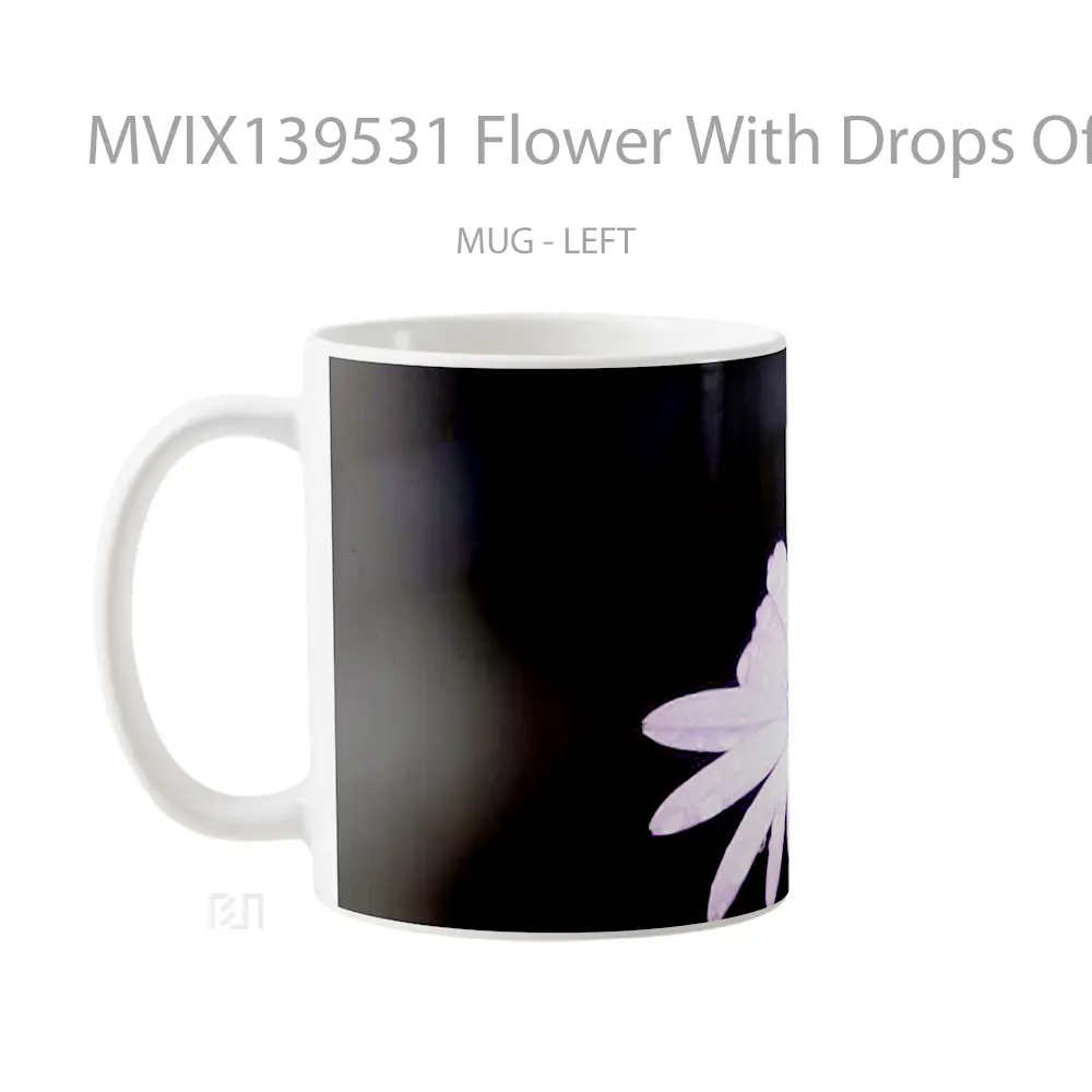 Mug Flower With Drops Of Dew Gelas Pemandangan Alam - All-side / Desain